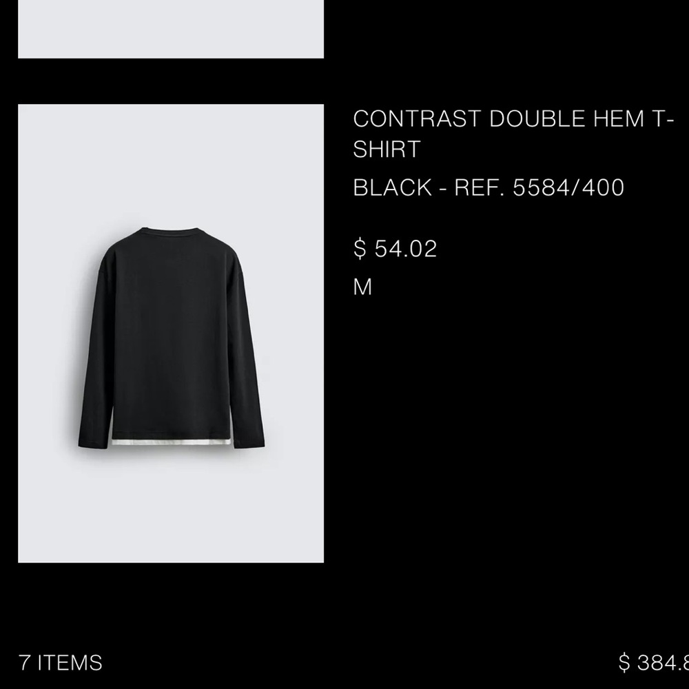 Zara Black Long Sleeve Tee - Picture 2 of 2